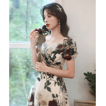 Banquet evening dress 2021 new summer can usually wear French niche light luxury high-end small dress dress female