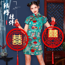 Marriage decoration wedding room decoration man living room woman bedroom TV background wall room happy character hanging ornaments