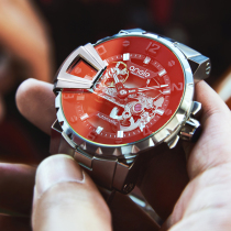 angie mens watch male student Trend Full hollow personality mechanical watch mens waterproof large dial top ten brands
