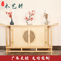 Entrance cabinet Dining side cabinet New Chinese ash wood locker storage cabinet showcase solid wood paint-free Zen entrance partition