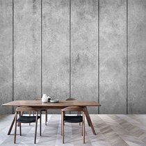 Gray cement wall panel living room TV sofa background bamboo wood fiber integrated wall panel tooling restaurant hairdressing shop