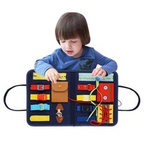 Monsoon Clothing Plaque Early School Children Wear Learning Board Felt Inserts Button Tying Laces Button Didactic Cloth Book Busy Board
