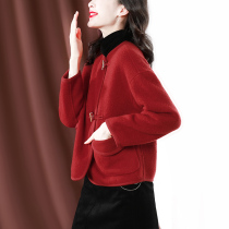 Wool double-sided woolen coat women 2021 new autumn and winter short small retro temperament woolen jacket