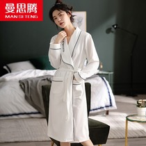 Sleeping Gown Lady Spring Autumn Season Pure Cotton Long Sleeves Thin Lady Pyjamas Lengthen style Bath Clothes BATHING SUIT FOR AUTUMN AND WINTER FULL COTTON HOME CLOTHING