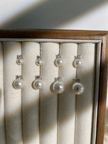 Give back to classic Princess Princess Money Imported Schi Glare Pearl Pure Silver Temperament Sparkling light Extravagant Earrings of the Australian White