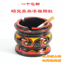 Sichuan Liangshan Xichang ethnic minority handicraft Zhaojue Yi lacquerware ashtray tableware
