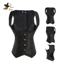 corset court black steel body body shaper waist chest sexy back corset waistcoat size