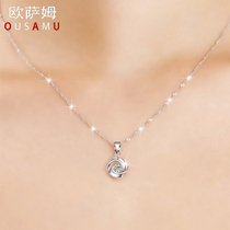 Silver necklace female Clover pendant Japanese and Korean students simple choker birthday Valentines Day gift to give girlfriends