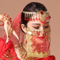 Belly dance veil covering face face gauze head chain Xinjiang Indian dance performance clothing with veil accessories female
