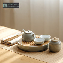 Touch Miss Japanese Ashtray Simple Teapot Tea Set Zen Kung Fu Ceramic Teacup Small Tea Tray