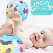 Baby soft glue hand grip ball fitness ball toy puzzle 3-6 12 months baby silicone tooth gum hole ball