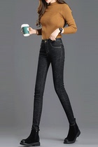Korean black jeans womens thin 2021 spring and autumn new high waist slim thin pants tight pencil pants