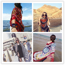 Outdoor sunscreen gauze womens long shawl skirt summer seaside tourism UV protection beach holiday thin scarf