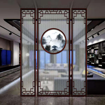 Landscape painting art glass screen Custom Hotel background wall stainless steel metal partition clip Juan painting Sandwich Glass
