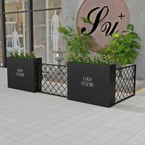 Iron outdoor planting flower box commercial street sales department gardening custom fence partition flower bed flower trough flower pool combination