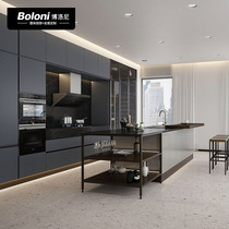 Boloni modern kitchen whole cabinet Melbourne polyester powder kitchen cabinet quartz stone countertop custom deposit