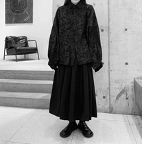 GARbastes Yamamoto dazzling dark black wind original small crowdrelief flowers loose long sleeve shirt blouses male and female