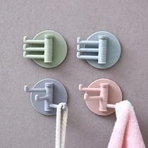 Rotary Hooks Powerful Stick Hook to Wall Towels Rack Kitchen Bathroom Shelve Free to Punch Without Mark