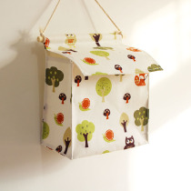 Cloth pocket containing large cotton cloth headboard to put mobile phone hanging wall Ndormitory small stay-at-home basket cloth art hanging pocket