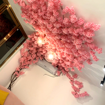 Simulation flower Japanese cherry tree air conditioning pipe indoor simulation tree living room ceiling wedding fake tree Net red wall decoration