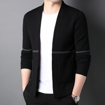 Mens 2021 Spring and Autumn New Korean Long Sleeve Knit Mens Casual Joker Sweater Cardigan Top
