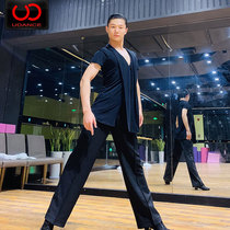 Udance Latin dance mens new top national standard dance practice suit performance suit V-neck dance practice suit ua169