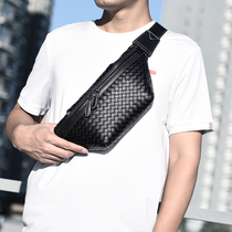 Mens chest bag Xiaochao brand woven fashion messenger bag personality wild shoulder bag sports small shoulder bag student waist bag