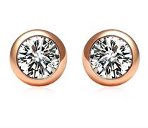 Diamond stud earrings womens 18k gold rose gold single diamond show diamond section bubble diamond earrings earrings real diamond color gold