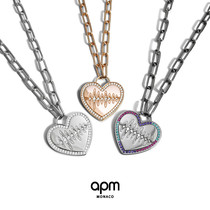 APM Monaco beating heart necklace womens summer 2021 new light luxury heartbeat clavicle chain Tanabata gift