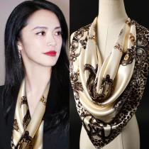 Hangzhou silk satin 90 big square scarf simulation silk scarf scarf womens wild turban Spring and Autumn style style