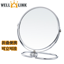 Desktop makeup mirror Desktop double-sided enlarged rotating household bedroom bathroom dormitory can be hung on the wall O-shaped mirror