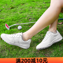 New womens golf shoes waterproof non-slip breathable sports and leisure white fixed nail microfiber womens shoes
