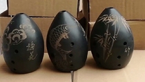 Ancient Rhyme Pottery Xun Eight holes beginner Black pottery Xun Beginner Ancient Xun musical instrument