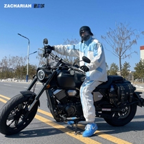 Zachariah white blue collared velvet reflective riding suit 22 new windproof and waterproof armor locomotive to serve long sleeves