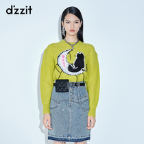 dezzit ground vegan autumn winter special cabinet new cartoon jacquard embroidered thin knit sweater woman 3C4E4471V