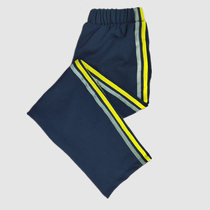 Spring and Autumn Cotton Comfortable Primary and Secondary School Uniform Pants Class Clothing Neutral Men's and Women's Straight Pants Yellow Bar Reflective Bar