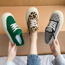 A foot pedal sailor shoe woman flat bottom spring 2022 new thin Baotou semi-tugging outside wearing a soft underfloor shoe two-wearing single shoes