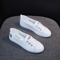 Mostarsea unexpectedly good to wear~ White shoes womens all-match casual flat one-legged lazy board shoes