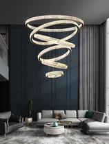 11111 Simple atmospheric light luxury crystal lamp duplex staircase Villa