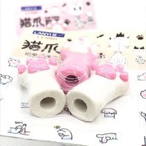 Creative cartoon cat claw eraser Primary School school supplies stationery cute girl heart children rubber gift