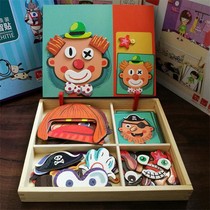 Puzzle wood DIY multifunctional double-sided stereoscopic scene educational childrens toy