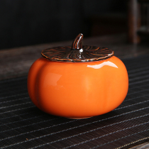 Persimmon ruyi ceramic persimmon jar small tea pot packaging empty box wedding candy handmade gift customization