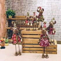 Christmas deer swing ornaments creative deer decoration festival scene layout elk doll spring jumping deer decoration