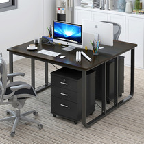 Four-place desk partition minimalist modern company staff working desktop opposite double computer chair combination