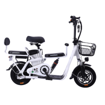 Men and women new national standard three-seat 48v parent-child electric car folding electric bicycle mini battery car grid red