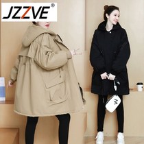 Pregnant woman autumn and winter coat with long section 2021 FASHION PREGNANCY WOMAN Dress Winter Clothing Thickened warm and velvet big code wz1030