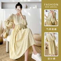 Pregnancy Woman Dress Spring Dress 2022 New Fashion Big Code Snowspun Pregnant Woman With Dress Mid and Damp Lady With slim Blossom Dress