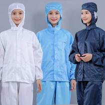 Dust-proof anti-static hooded fen ti fu cleanroom garments male clean overalls female split workshop pen qi fu breathable