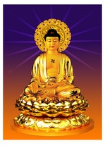 Tie-up Pharmacist Buddha Pharmacist Liuli Light King Tathagata portrait Buddha Bodhisattva Photo paper double-sided plastic seal Q