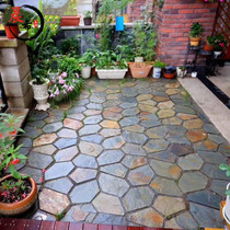 Natural bluestone slate rust-colored courtyard broken patchwork retro culture stone Outdoor garden non-slip paving stone Yard floor tiles